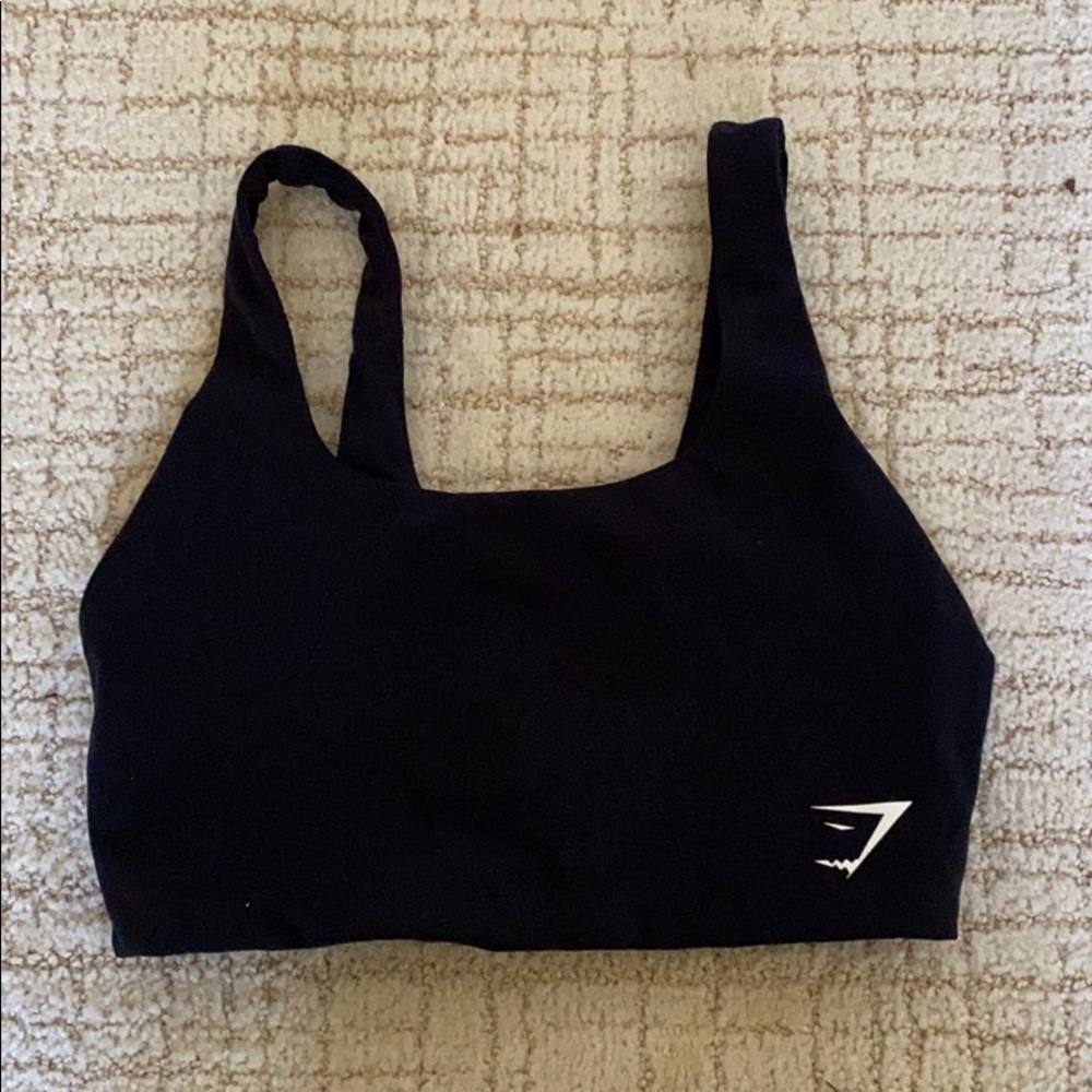 Gym shark black thick strap sports bra